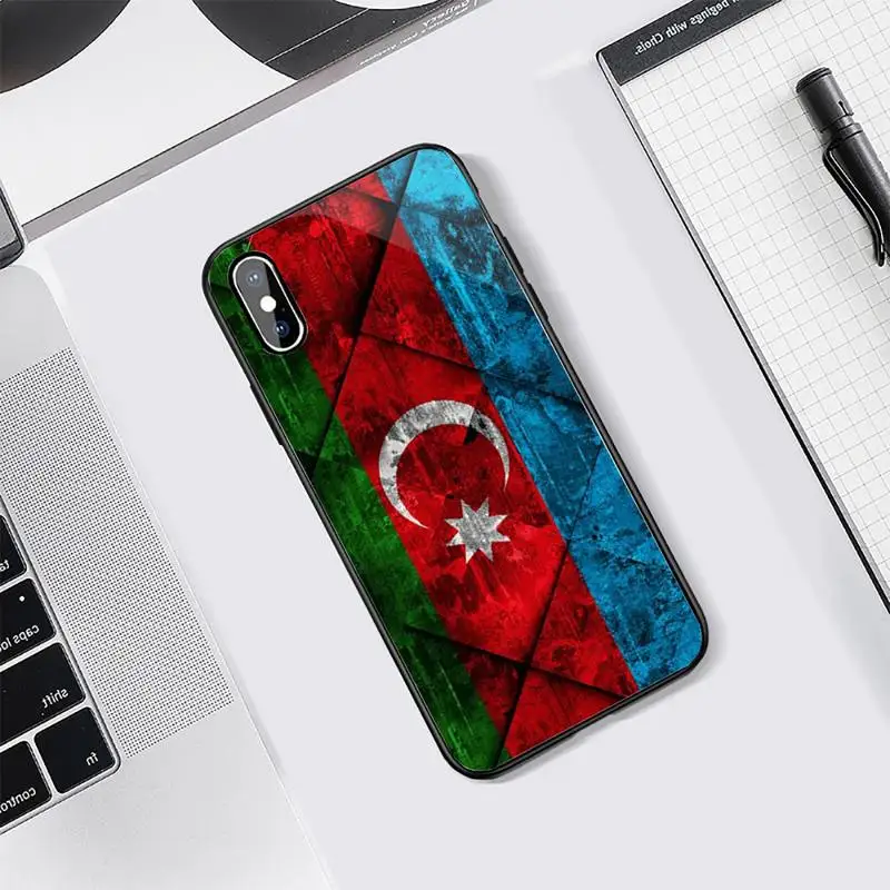 

Azerbaijan buta flag pattern fashion Phone Case Tempered glass For iphone 5C 6 6S 7 8 plus X XS XR 11 PRO MAX