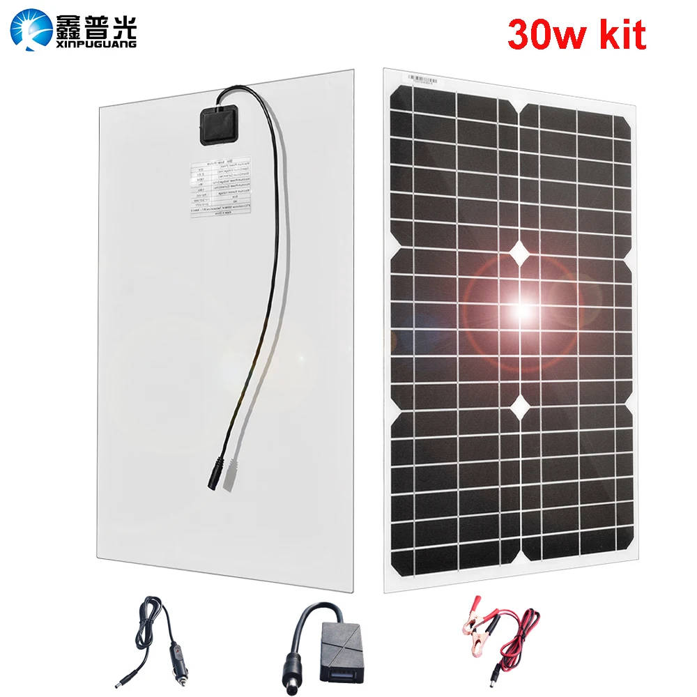 30 Вт 18 в Гибкая панель солнечных батарей 12 панели элементов модуль постоянного