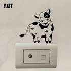 YJZT современный мультфильм животных корова настенный стикер для выключателя наклейка домашнего декора комнаты виниловые забавные креативные S19-0315