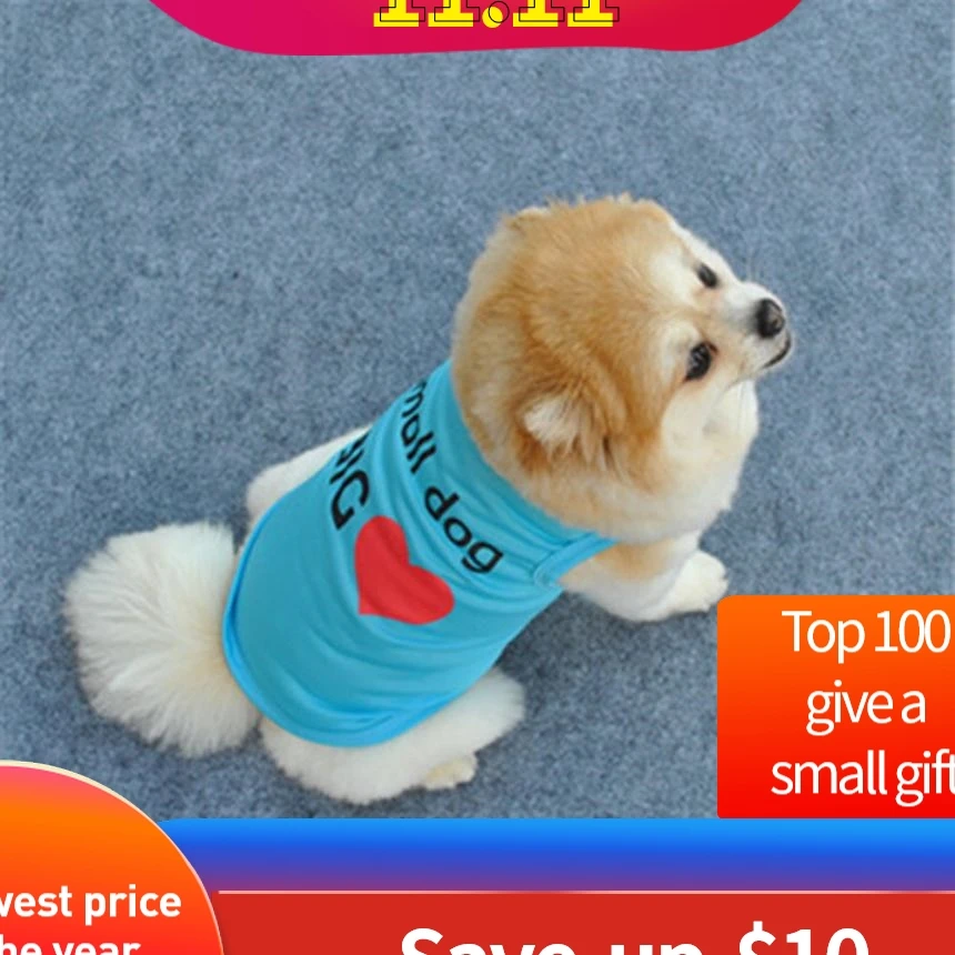 Модный летний милый жилет для собак хлопковая Футболка с принтом щенков зимний