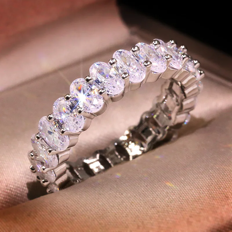 Роскошное кольцо Eternity Promise AAAAA cz обручальное кольца для женщин ювелирные изделия