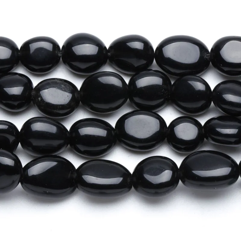 

Natural jewelry 6x8 / 8x10 mm shapeless black tourmaline Loose beads suitable for jewelry making DIY Bracelet Necklace
