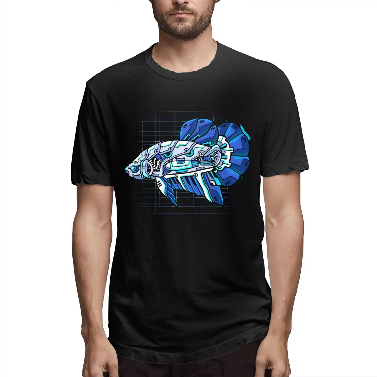 

Betta Fish Mecha робот-талисман модная новая 3D печать хлопковая Футболка топы Летняя горячая распродажа мужская футболка с коротким рукавом и круг...