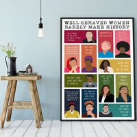 well behaved women rarely make history posters wall decor art feminist power canvas painting pictures for living room home decor