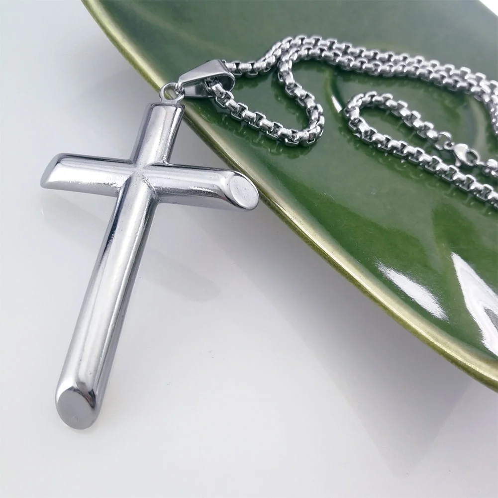 

Men women stainless steel cross Pendant Necklace Religious token