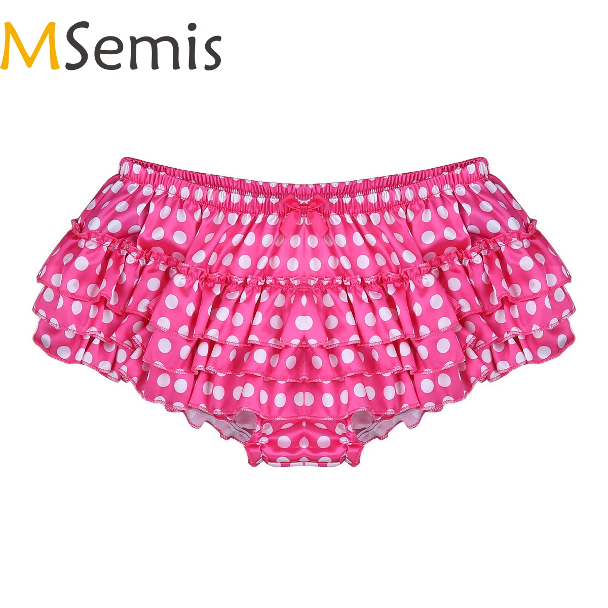 MSemis Мужское нижнее белье SISSY трусики атласные горошек оборки с низкой талией для геев бандаж трусы Мужское нижнее белье трусы