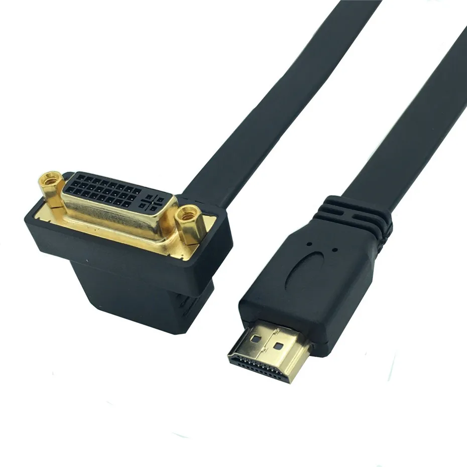 

HDMI-совместимый с DVI 24 + 5 адаптер «Папа-мама» видеокабель для PS3 ПК проектор дисплей TV BOX HD к DVI кабель под прямым углом