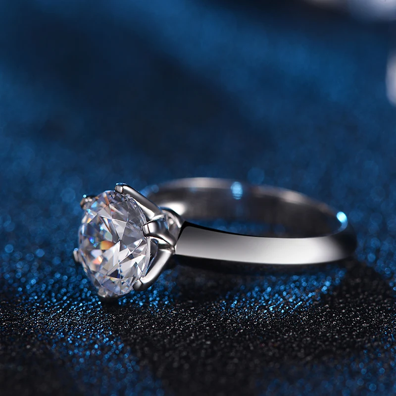 6 коготь Классическая 1.0ct Помолвочное с солитёром обручальное кольцо для Для женщин из белого золота 18 карат, ручная работа, GIA Ювелирные изделия с алмазами