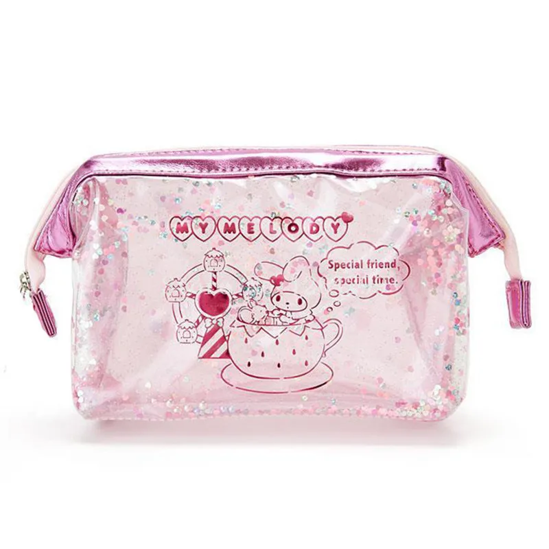 

New Kawaii Anime Rabbit Girls Kids Transparent PVC Cosmetic Bags For Children