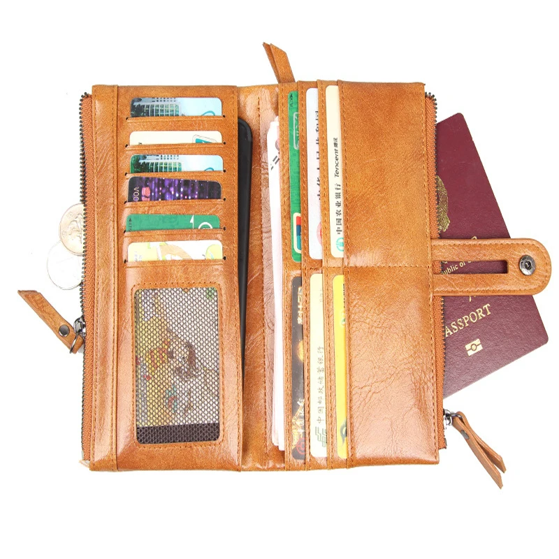 

Women Purses Long Zipper Leather Ladies Clutch Bags With Cell Phone Holder High Quality Card Holder Wallet New Brand Wallet