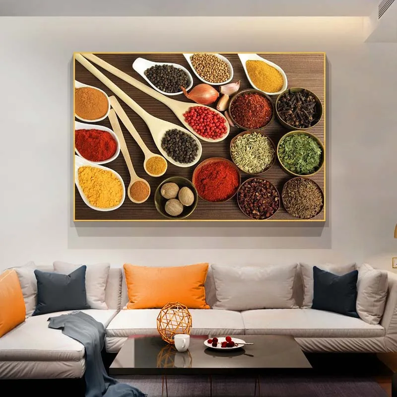 

Herbs and Spices in Cooking Canvas Art Posters And Prints Kitchen Theme Canvas Paintings On The Wall Art Pictures Cuadros Decor