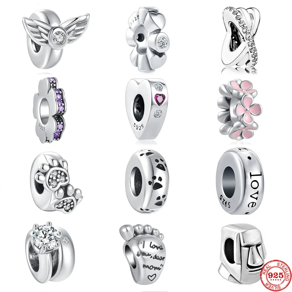 Горячие Аксессуары s925 отдельные бусины лапы Любовь цветок лапа - Цена: 229.6