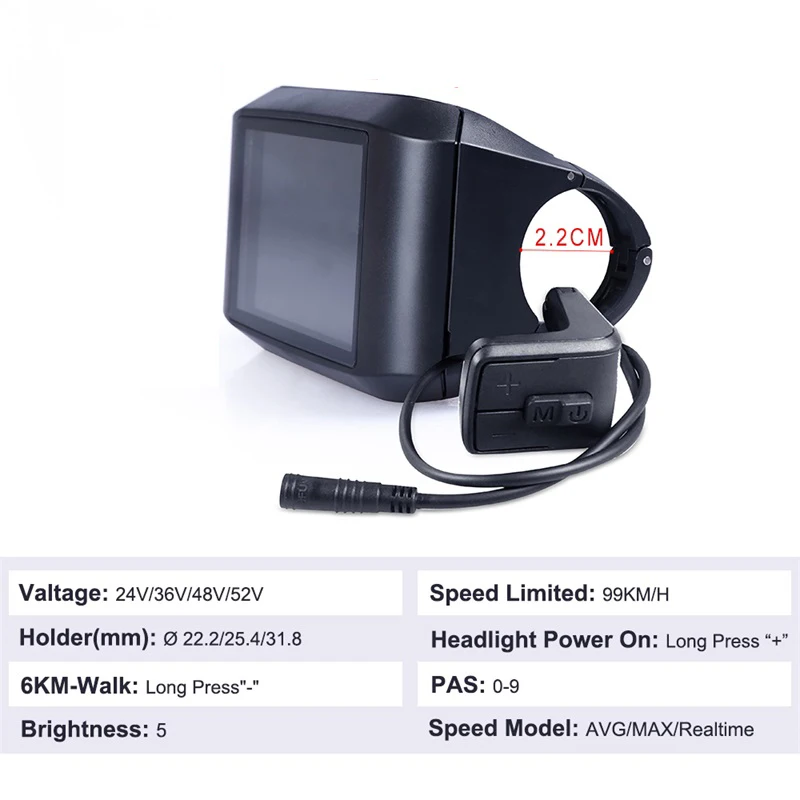 Новый цветной дисплей s TFT экран LCD 750C для Bafang 8fun BBS01 BBS02 BBS03 BBSHD двигатель Mid