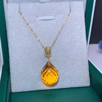 shilovem 18k yellow gold citrine pendants fine jewelry none necklace women party new classic plant gift 1316mm mymz13165571j