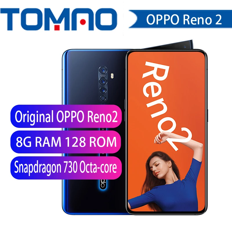 Смартфон Oppo Reno 2 5x zoom Snapdragon 730 6," AMOLED 48.0MP+ 16.0MP+ 13.0MP+ 8.0MP+ 2.0MP экран отпечатков пальцев VOCC 3,0 128GB