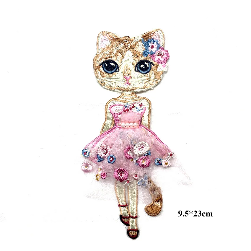 1 шт. розовый кот кролик с мультяшной вышивкой пошив на патчи для аппликация