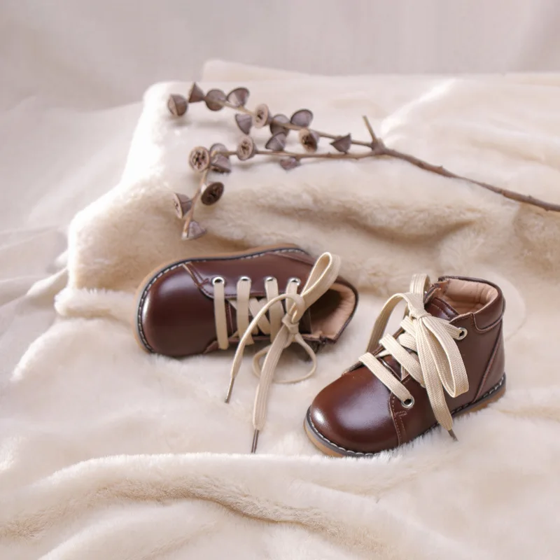 Осенне-зимние новые детские ботинки Мартенс удобная теплая детская модная