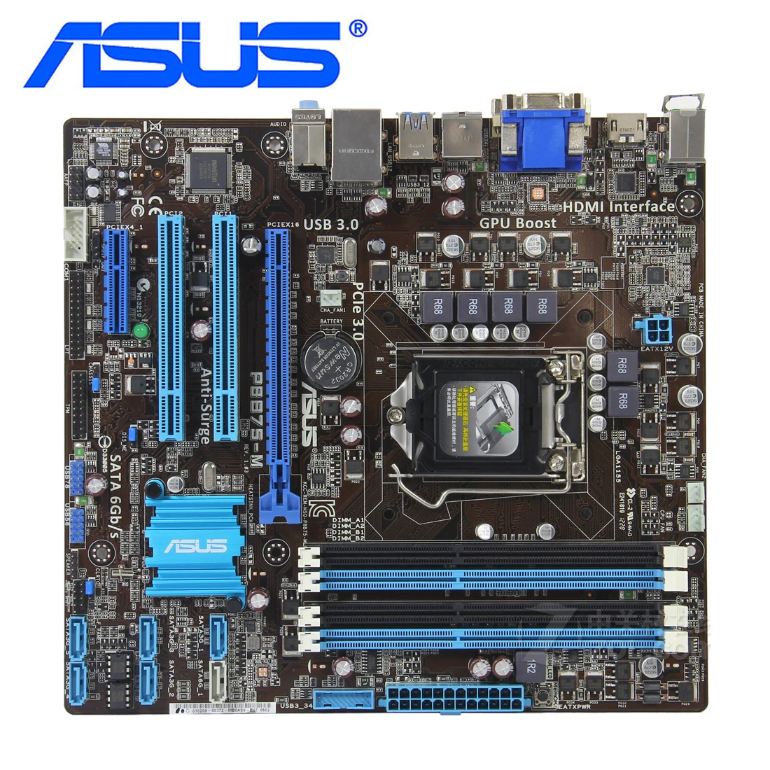 

LGA 1155 B75 100% Original ASUS P8B75-M P8B75M/CSM Motherboards Socket SATA III 4 x DDR3 32GB USB3.0 P8B75-M/CSM Mainboard Used