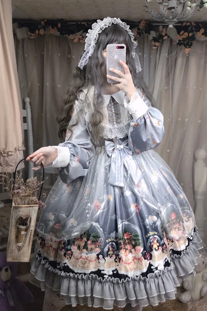 Женское платье в дворцовом стиле винтажное принцессы &quotЛолита&quot &quotСнежный