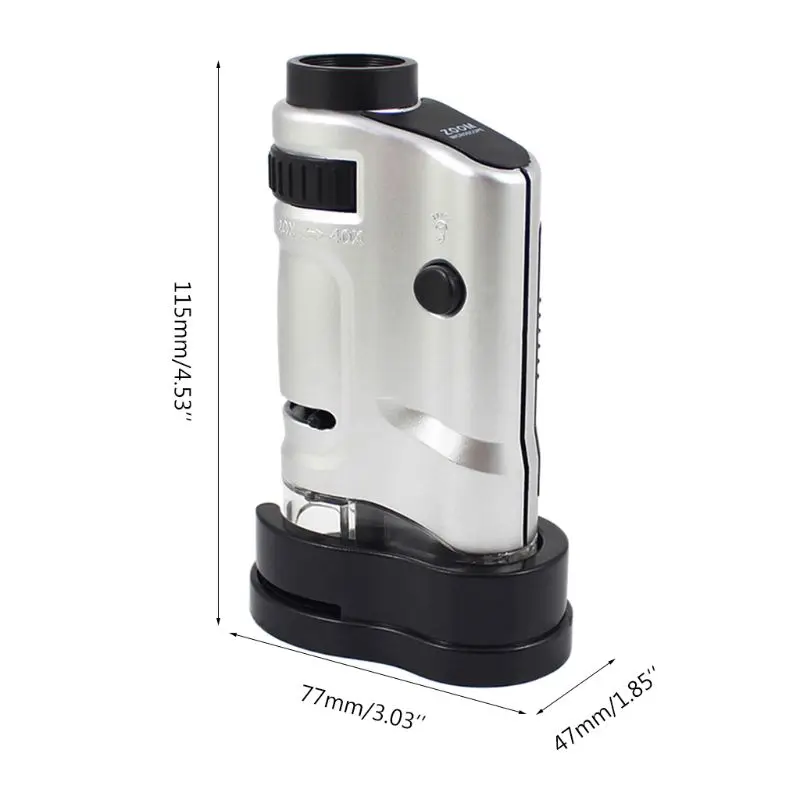 Зум Монокуляр Лупа Стекло Карманный микроскоп УФ лампа печать ювелирных изделий