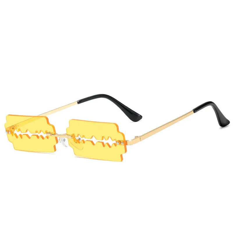 

Fashion Square Rimless Sunglasses New Women Small Sun Glasses For Female Retro Shades Luxury Brand Metal Sunglass UV400 Eyewear