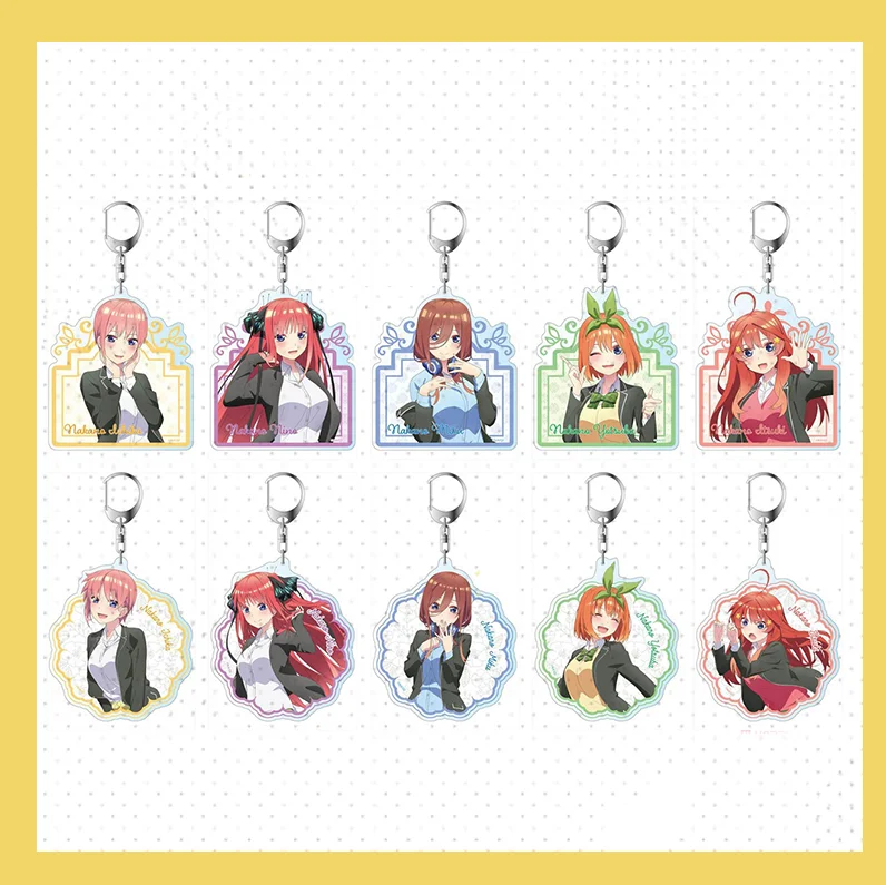 

The Quintessential Quintuplets Nakano Yotsuba Nakano Nino Cosplay PVC Figure Pendant Keychain Keyring Figure Kids Toy 576