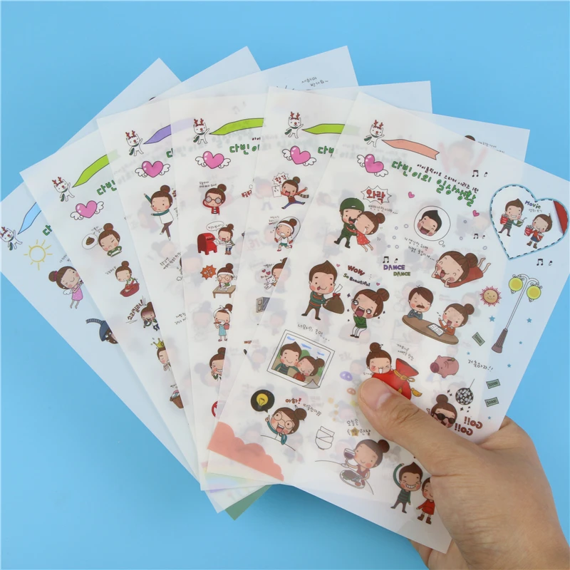 6 штук упак. новая влюбленная девушка прозрачный дневник деко заметки кавайные