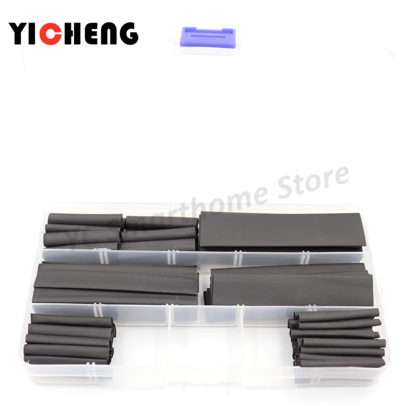 127 шт. в коробке Черный экологически чистый огнестойкий термоусадочный набор