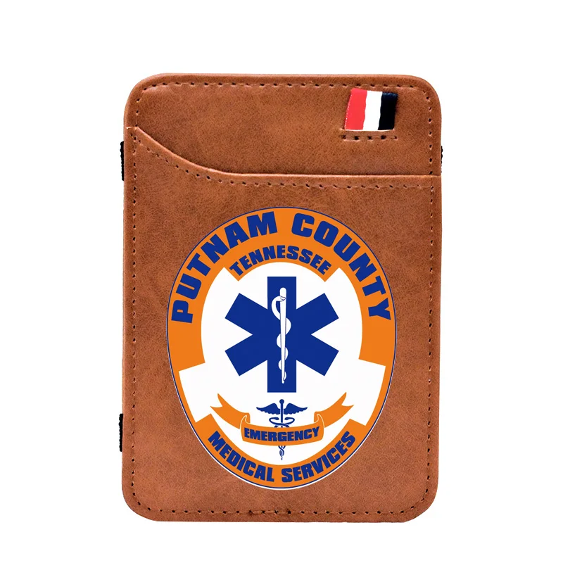 

Волшебный кожаный кошелек Putnam County Tennessee EMT с цифровой печатью для мужчин и женщин, мини зажим для денег, держатель для карт, кошелек, подарки