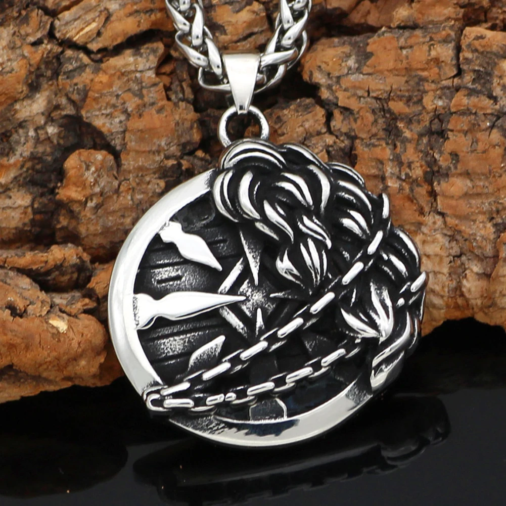 Мужская нержавеющая сталь скандинавский Викинг щит Компас талисман подвеска