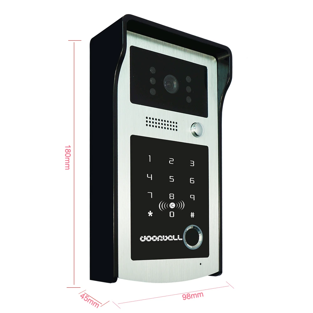 Apartment Fingerprint Video Intercom 32GB 9 inch With Recording for Home Electronic Door Lock | Безопасность и защита