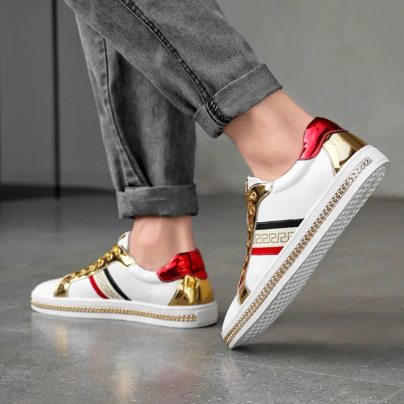 

Leather sneakers men's new men's sneakers trendy shoes breathable soft bottom all-match white shoes casual shoes trendy shoes