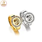 Кольцо Akizoom с полым деревом жизни, регулируемое свадебное украшение из нержавеющей стали для женщин, подарки