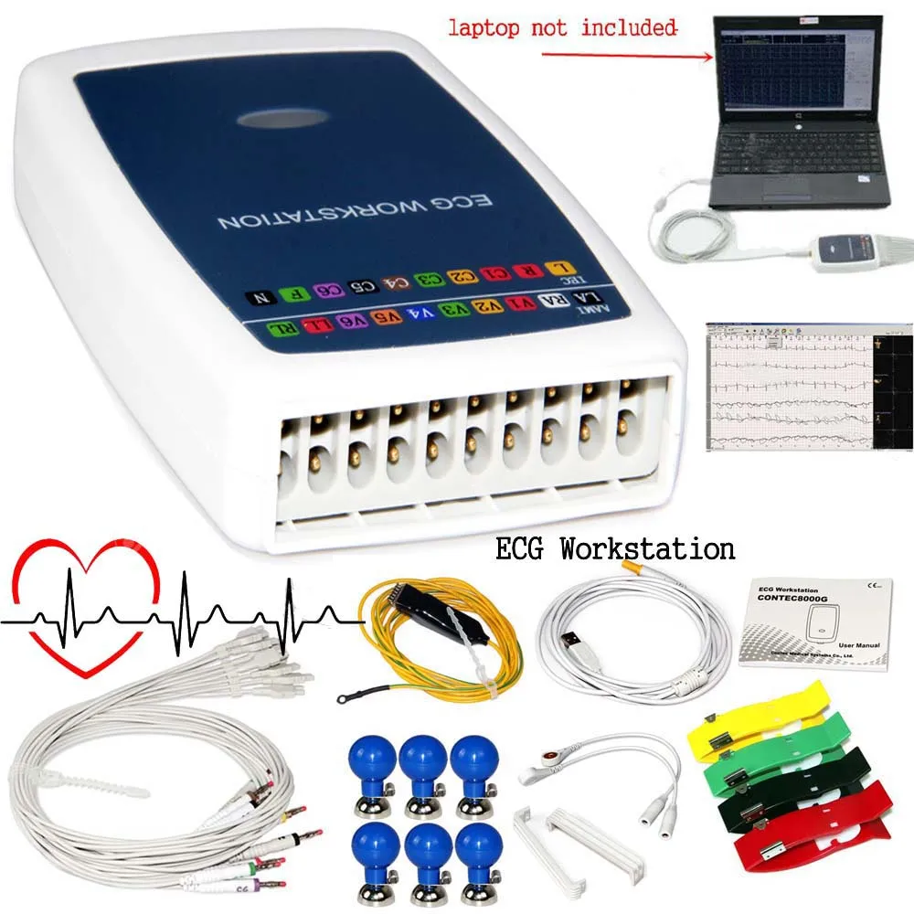 

CONTEC8000G ECG Workstation System Portable 12 Leads Resting EKG System ECG Machine Recorder Analyzer Software