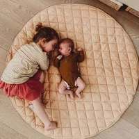 children infants playing mat pure color cotton soft crawling floor pad for kids 115cm45 27in baby playroom decor