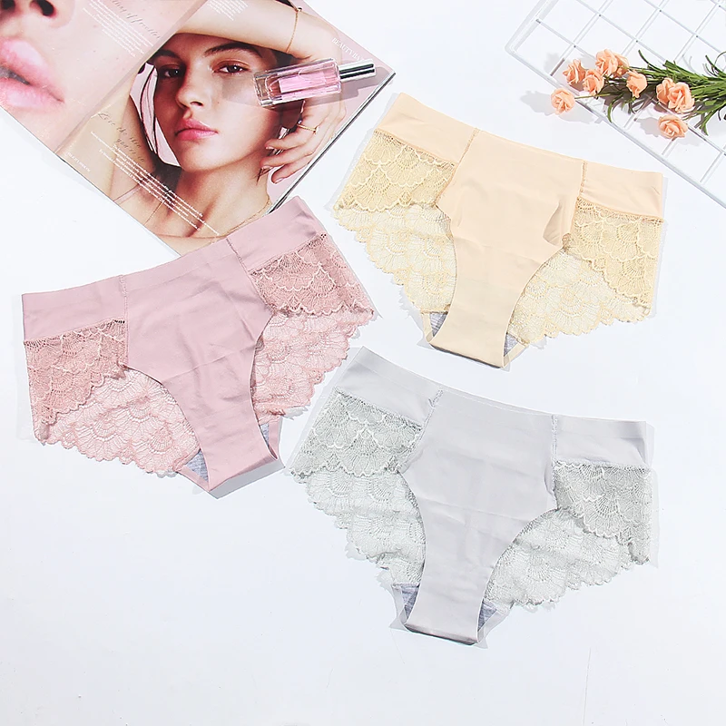 3 шт. сексуальные кружевные женские трусы кружевное белье размера плюс бесшовные