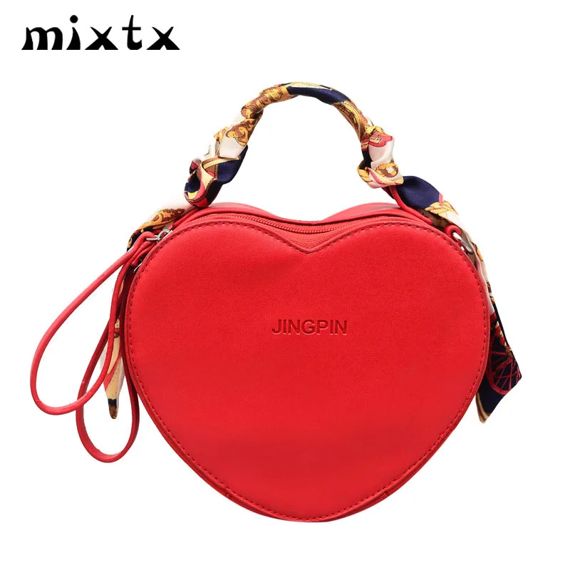 Mixtx 2020 зимняя новая женская сумка через плечо в форме сердца милая маленькая