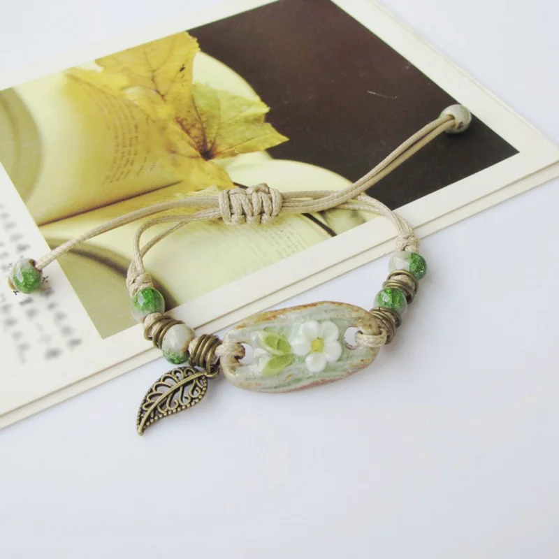 Керамический браслет с изображением маленькой пчелы/цветка для девочек