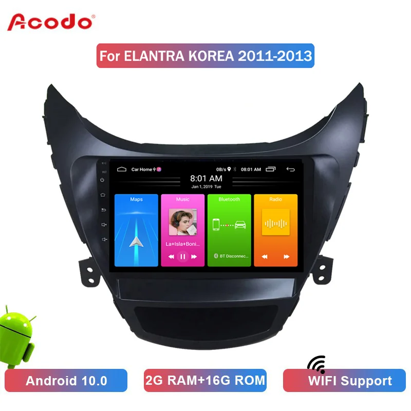Автомобильный мультимедийный плеер ACODO 2 Гб ОЗУ + 16 ПЗУ Android 10 0 радио для Hyundai Elantra