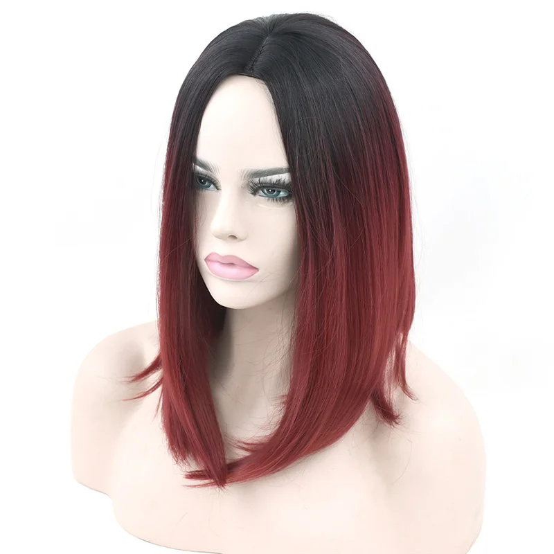 

WIG Color, short straight hair, parted hair, ladies, party, cosplay, grandma gray/pink/black/blue/purple/white/yellow