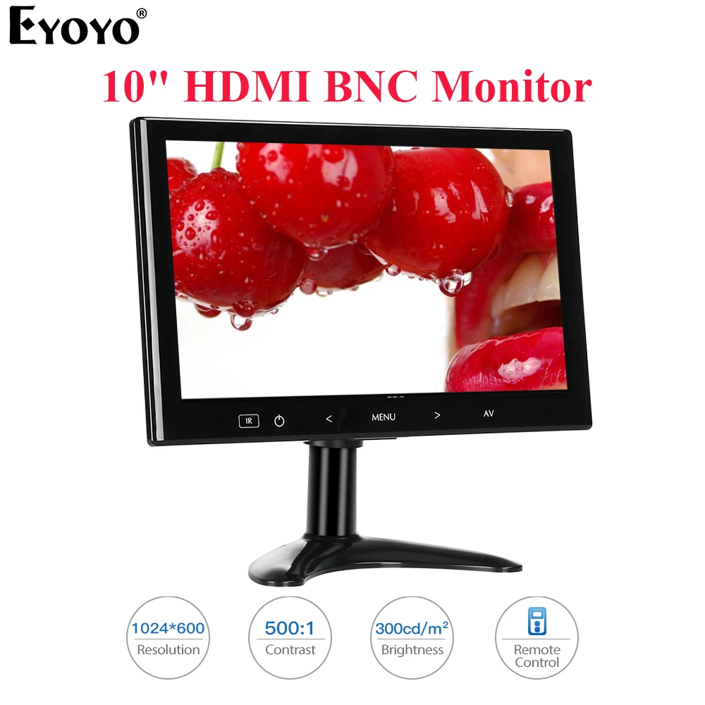 Eyoyo EM10M 10 дюймовый HDMI монитор Мини ТВ компьютер ПК Дисплей 1024X600 ЖК экран с VGA AV для