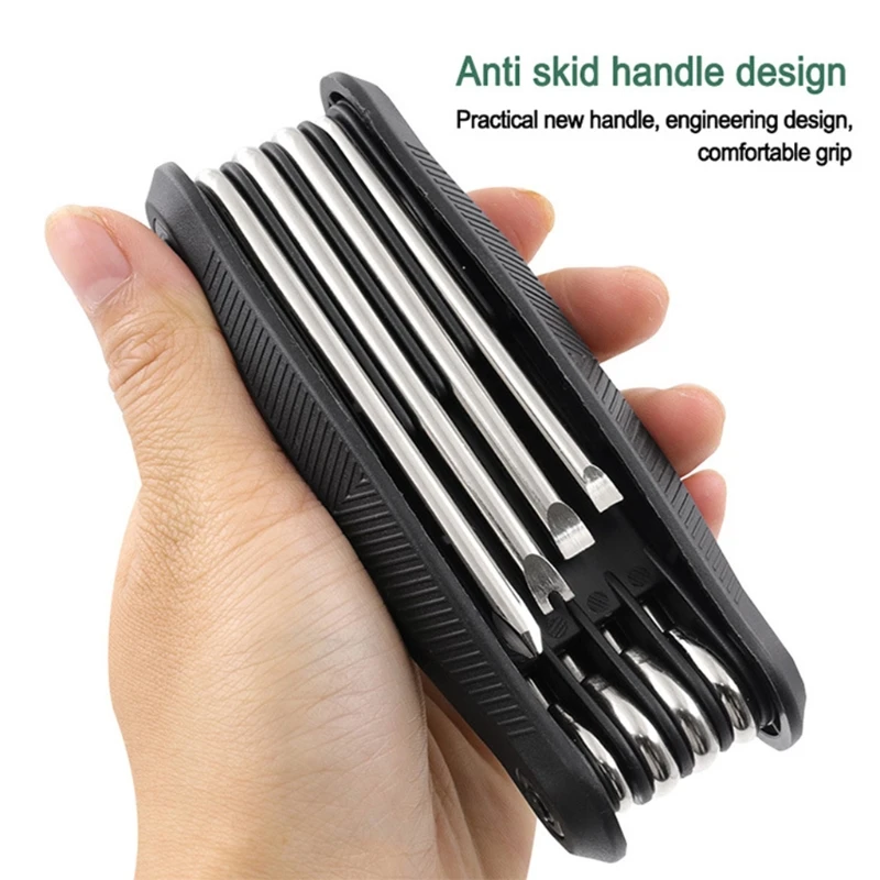 

8 in 1 Screwdriver Combination Set Folding Screw Driver Torx Screwdriver Bit Slotted Portable Allen Key Hand Tools