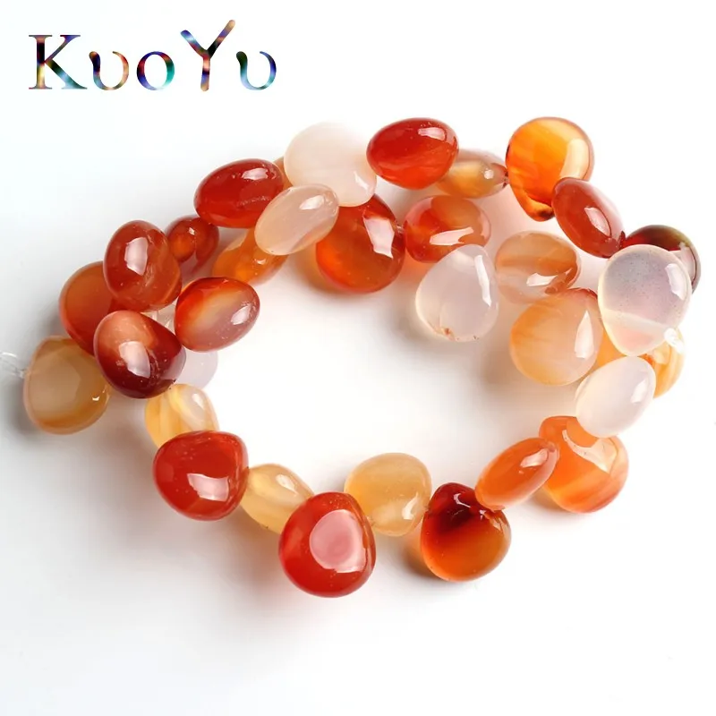 Бусины красного агата из натурального камня 10x12 мм с ониксом разделительные