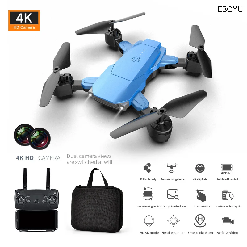 Квадрокоптер EBOYU XKY K2 2 4 ГГц 4K Wi-Fi FPV HD камера удержание высоты режим без головы