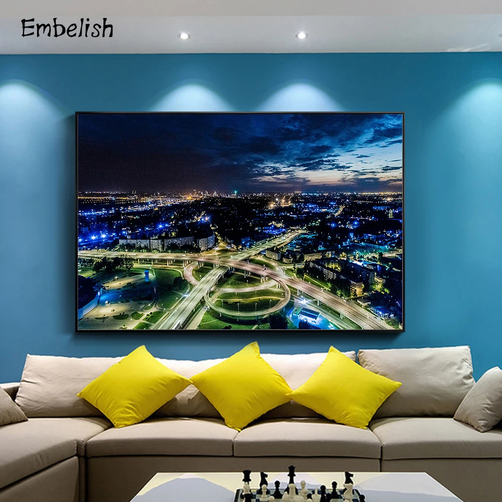 

1 Pieces Modern Home Decor Large Wall Art Posters For Living Room City Landscape Pictures Bedroom HD Canvas Paintings