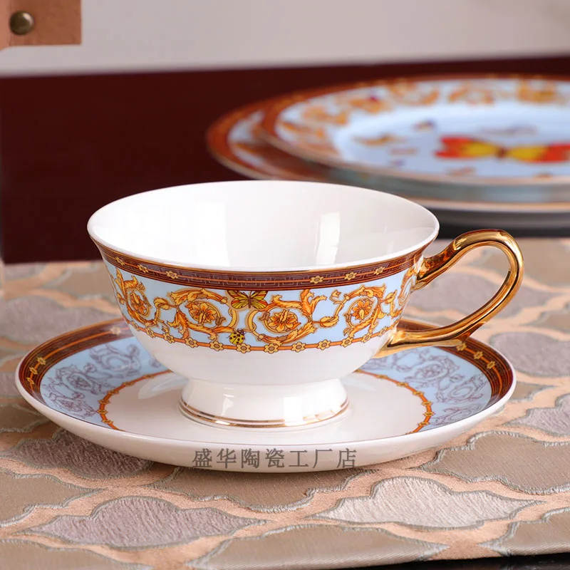 

Bone China European-style plate, dinner plate, western food plate, tableware, domestic steak plate and saucer set, ceramic