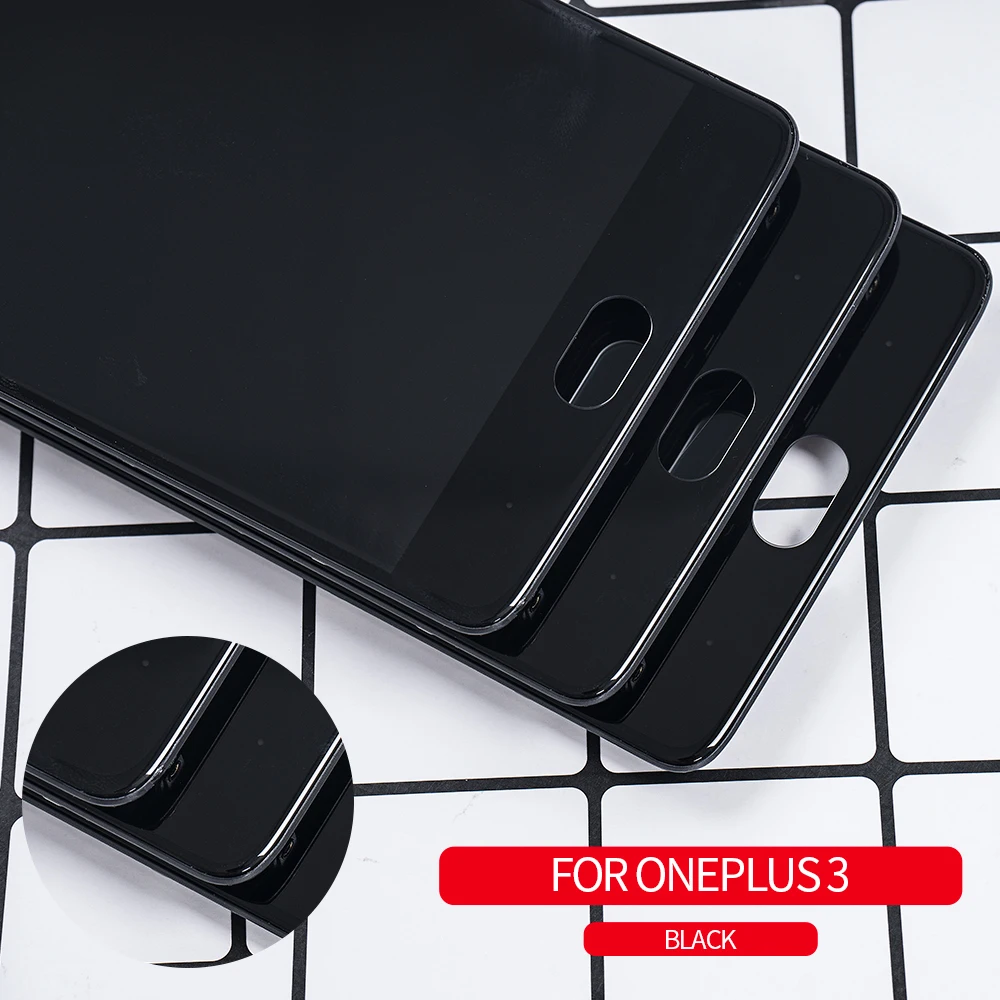 AMOLED 5," ЖК-дисплей для Oneplus 3 ЖК-дисплей сенсорный экран Рамка дигитайзер для Oneplus 3T дисплей A3000 A3003 для One Plus 3 дисплей