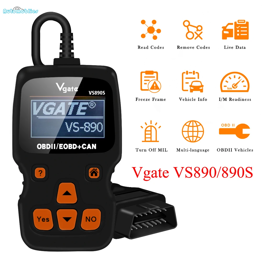 Vgate VS890 VS980S OBD2 сканер VS 890 OBDII Новый считыватель кодов Поддержка OBD CAN протоколы 13