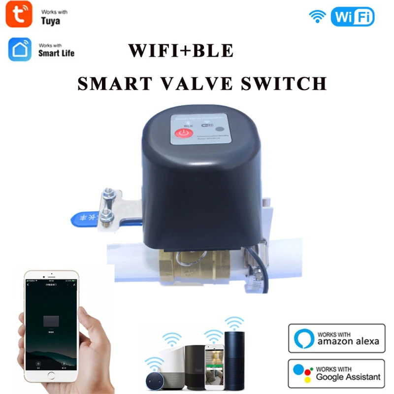 Smart Home Tuya WIFI BLE Valve Water/Gas Automation control Work with Alexa Google Assistant Life | Электроника