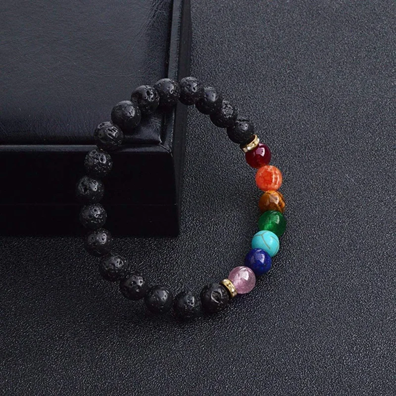 

752Pcs Lava Beads Kit, Lava Stone Rock Beads with 2 Rolls Elastic String For Essential Bracelet Necklace Jewelry Making